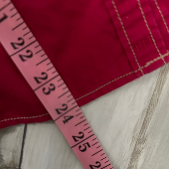 Tommy Hilfiger Top Button Down Long Sleeve Chest Pockets Red Medium - Picture 9 of 10